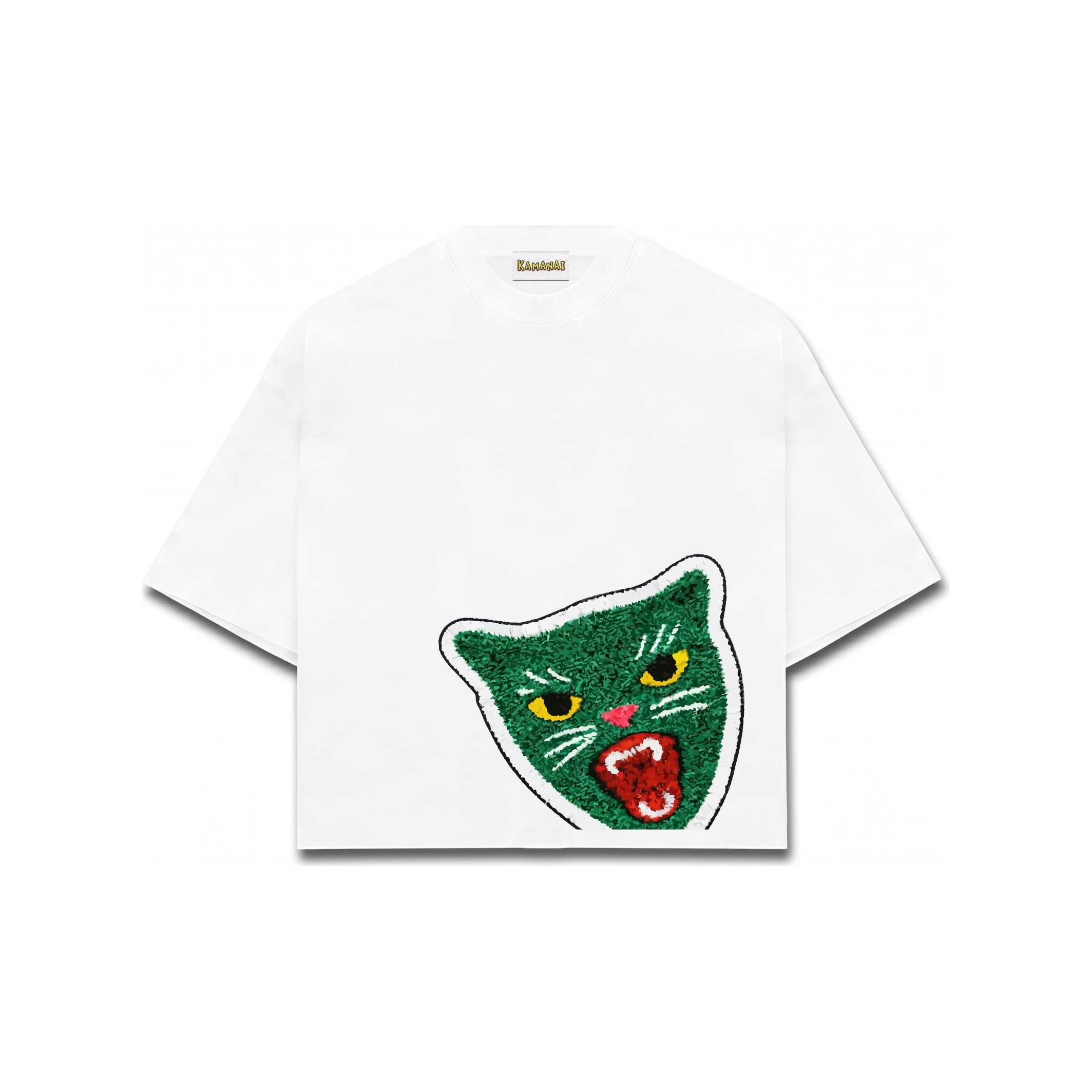 Kamanai Bottom Cut Cat Tee — Green